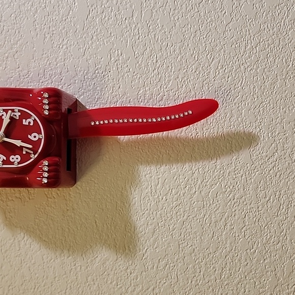 Jeweled Scarlet Red Kit-Cat Klock clock SUPER RARE - Picture 5 of 5